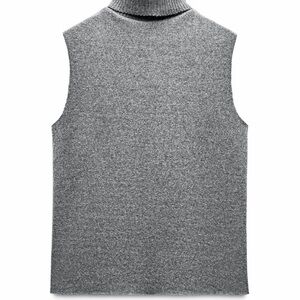 Zara Gray High Turtleneck Sleeveless Sweater size M